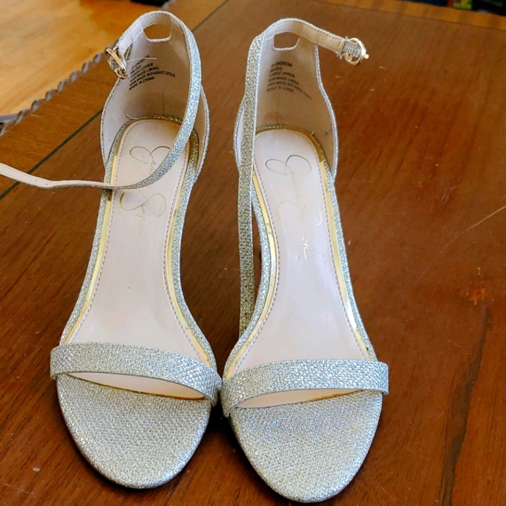 Jessica Simpson gold heels